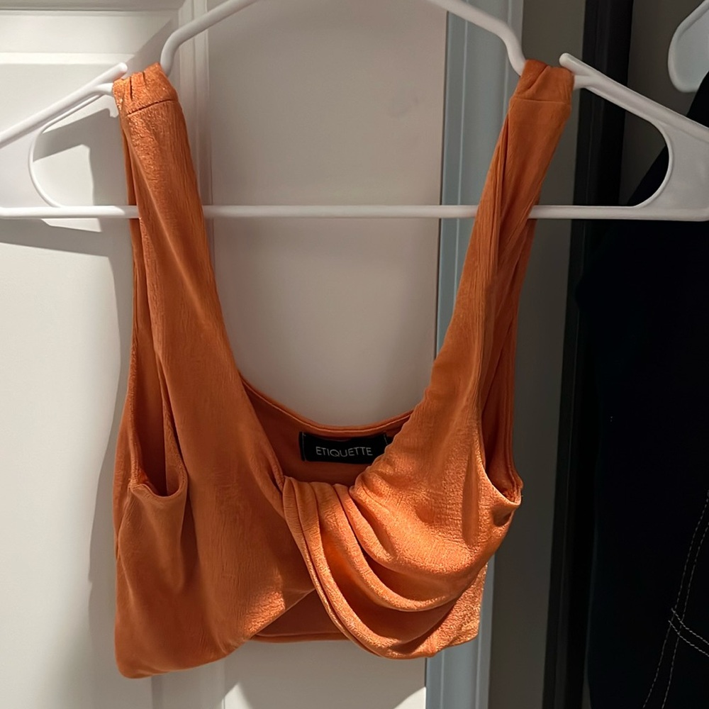 Orange crop top